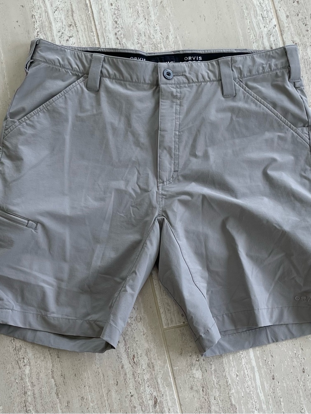 Orvis Men's 36W Gray Tech Utility Shorts Outdoor Hiking Fishing Quick Dry